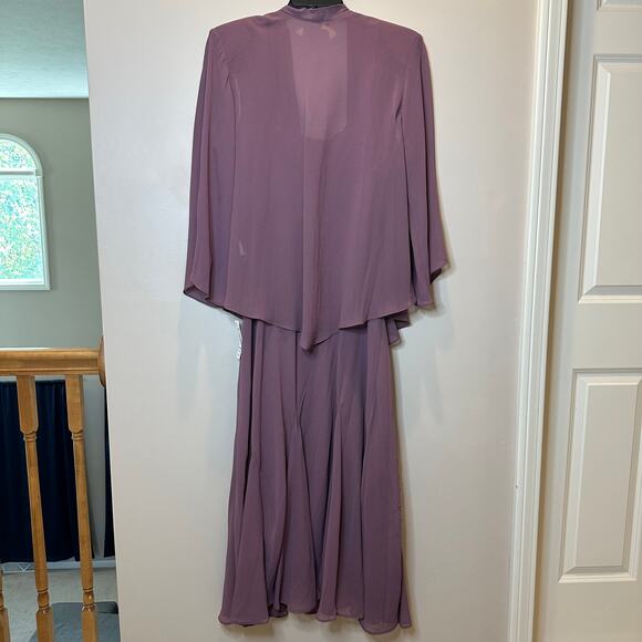 NWD R&M Richards Dark Rose 2 Piece Evening Jacket Dress Set Womens Plus Size 20W - Picture 5 of 16